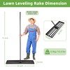 Lawn Leveling Rake, 42"X10" Heavy Duty Metal Landscape Rake, 78"
