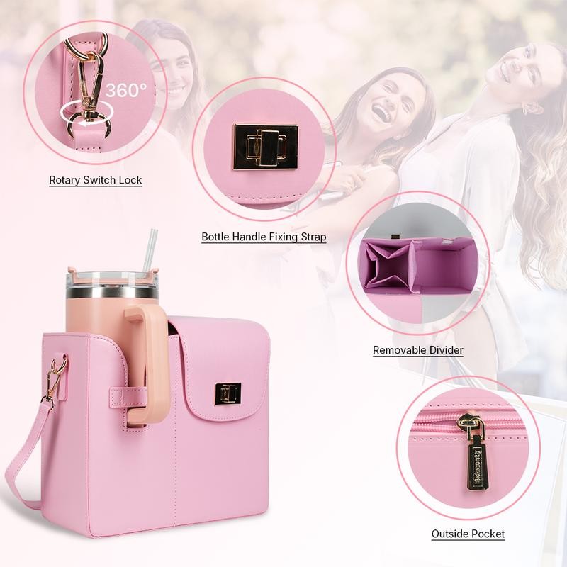 Behaesty Adjustable Waterproof Crossbody Bag for Drink Holder with Wallet