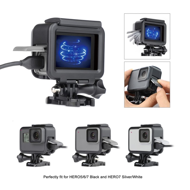 GEPULY Frame Mount Housing Case for GoPro Hero 7 Black/Silver/White,