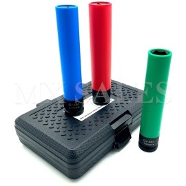 IUS Extra Long 3pc 1/2" DR. THIN WALL WHEEL SOCKET SET 17mm 19mm 21mm