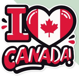 Extra Large 460mm 'I Love Canada!' Permanent Sticker Decal for Cars/Windows/Bins/Walls (DW00123875)