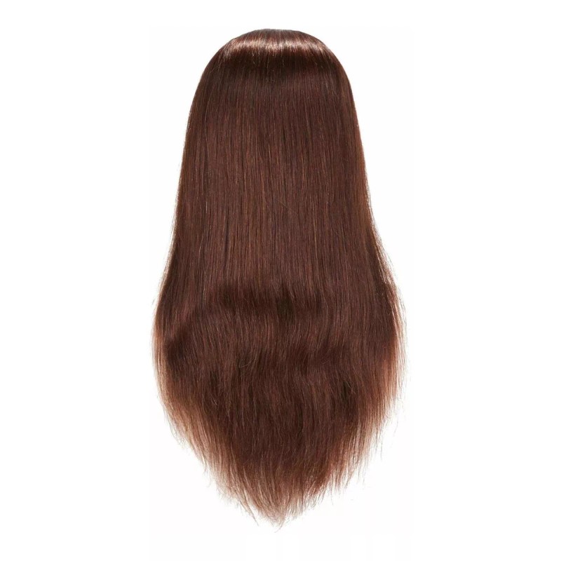 cabeza de entrenamiento Maniqui Cabeza Cabello Natural #4 Marrón Oscuro