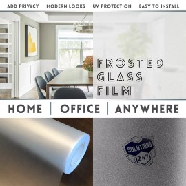 Solutions Frosted Glass Film Office Bedroom Bathroom Home Window Tint Static Cling Big Cut - 48"x540" / 4x45 FT