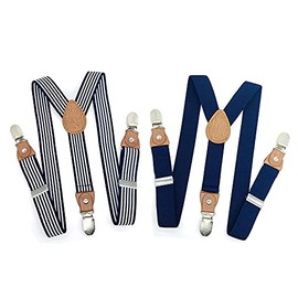 Anshili Pack of 2 Children's Braces with 3 Clips Y Shape - 2.5 cm Wide, E