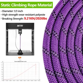 NTR 25FT Training Leash for Dog, Purple Rope Leash with Swivel Lockable Hook, Reflective Thread, Padded Handle, Dog Lead line for Walking, Hunting, Camping, Backyard for Small Medium Large Dog