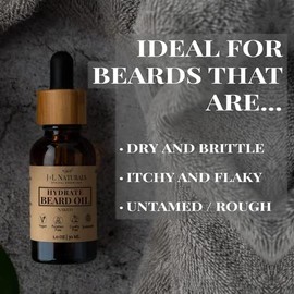 J&L Naturals | Beard Oil for Men | (Naked, 1 Fl Oz (Pack of 1))