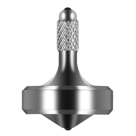 CHEETOP Exquisite Metal Spinning Top, Nicely Machined Stainless Steel Fidget Desk Toy, Perfect Balance Spin Time for Over 8 Mins, Waste Time Efficiently, Easy to Work (Diameter 25mm Medium Silver)