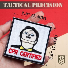 Bluyellow CPR Certified Patch, Embroidered Morale Patches, Tactical Patches for Backpack, Tactical Vest, Dog Harness, Meme Patch with Hook and Loop, Funny Patches with Sew on Opt, 2.9x2.9 Inches