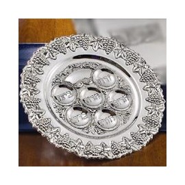 Antique Silver Plated Seder Plate