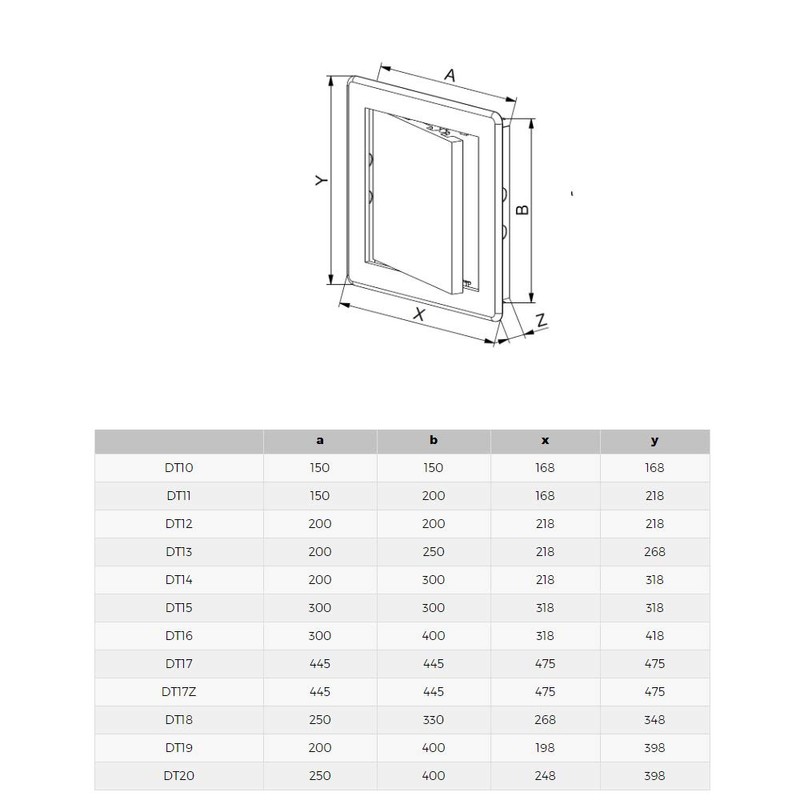 White Access Panel, 150 mm x 200 mm Revision Door,