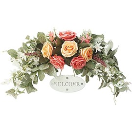 Guirnalda de flores artificiales, guirnalda de rosas de 30 pulgadas, guirnalda de flores para arco de boda, guirnalda de flores artificiales para corona de boda, centros de mesa para el hogar