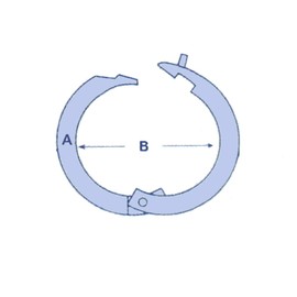 Stainless Steel Split Ring with Clip & Pin 6MM x 30MM