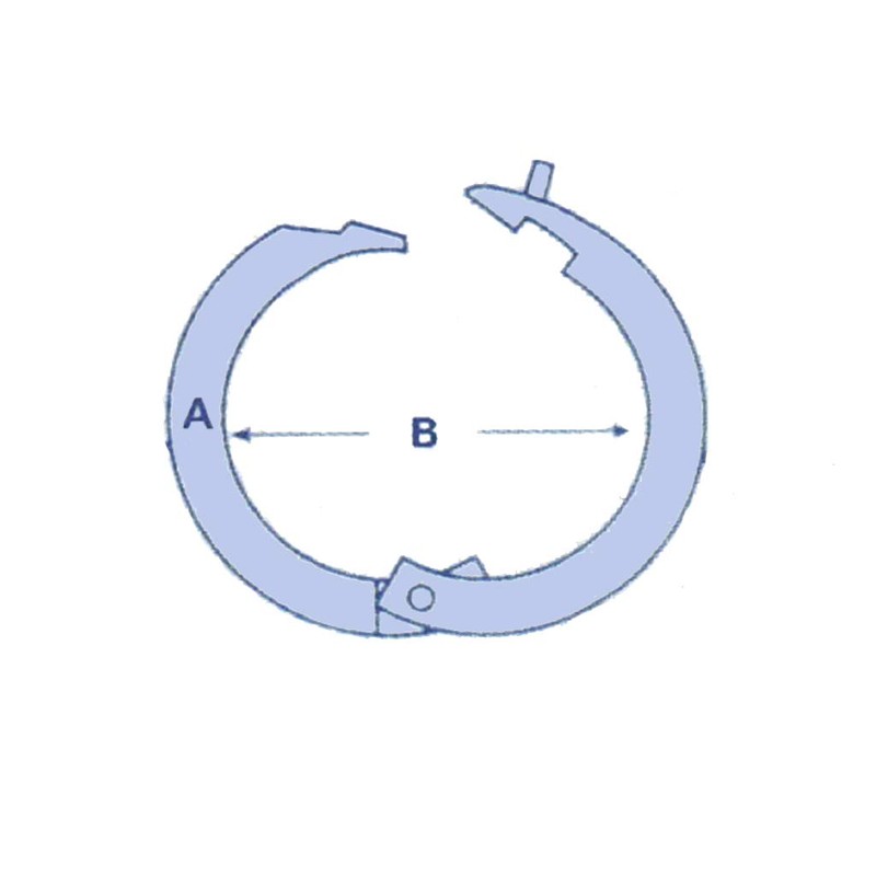 Stainless Steel Split Ring with Clip & Pin 6MM x