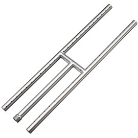 Onlyfire Stainless Steel Fireplace H-Burner for Natural Gas & Propane Fire Pit and Fireplace, 24 x 6 Inch Rectangular DIY Firepit H Burner for Indoor and Outdoor, BTU Max 125,000