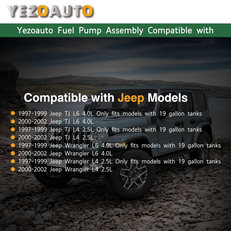Yezoauto Fuel Pump Assembly for Jeep Wrangler TJ L4 2.5L
