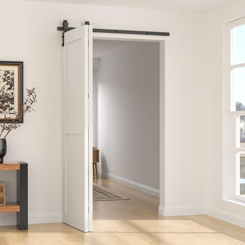 CCJH 5FT/60'' Bi-Folding Barn Door Hardware Sliding Track kit Heavy