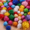 UUYYEO 100 Pcs 4cm Glitter Pom Poms Sparkle Craft Balls