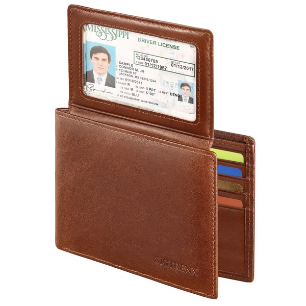 Sigtrenx Leather Wallet for Men, Genuine Leather Mens Wallet Bifold