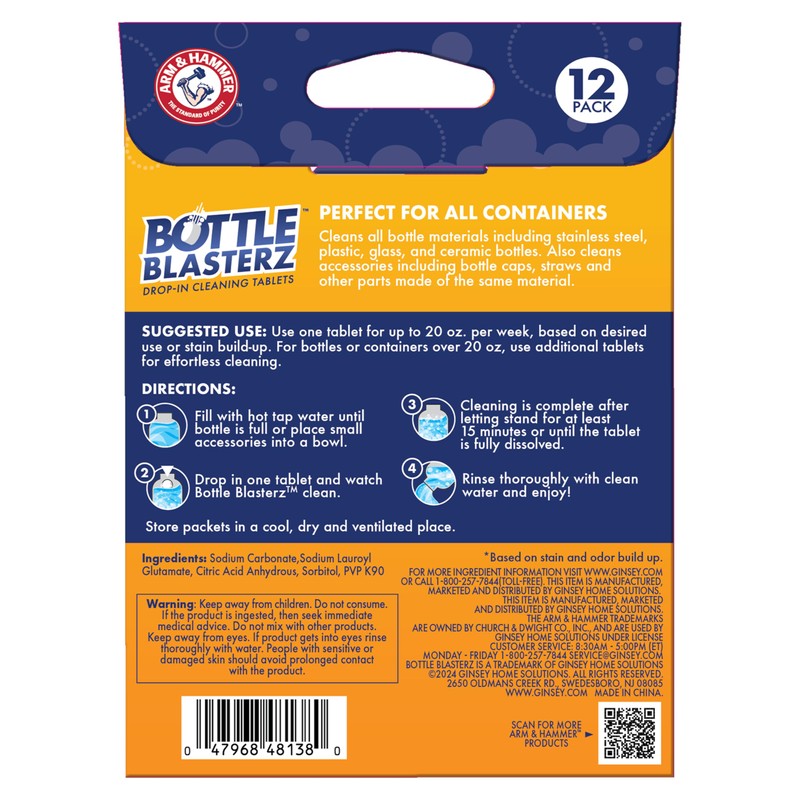 Arm & Hammer Bottle Blasterz - Drop-In Cleaning Tablets -