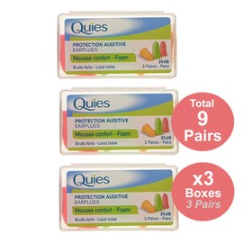 Quies - Protection Auditive - Foam Earplugs 35dB - Pack of 3 x 6 Pairs by Quies (sortiert)