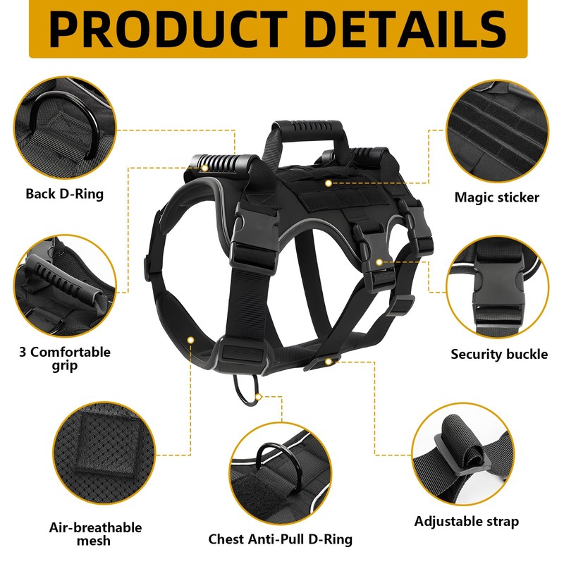 Dog Harness for Medium Large Dogs, Dog Harness No Pull