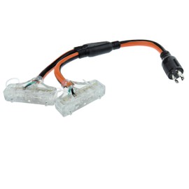 MPI Tools Nema L14-30P to (6) 5-15r Outlets Generator Power Cord Splitter Pigtail Adapter Outlet Ends Light up 4 Wire 125/250v 24 Inches Long