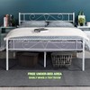 Geniqua Double Bed Queen Size Bed Frame Metal Platform Headboard