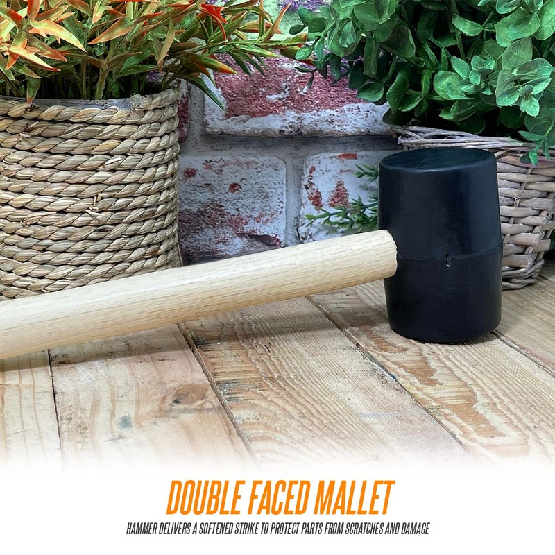 Black Large Rubber Mallet 16oz Heavy Duty Rubber Hammer Mallet