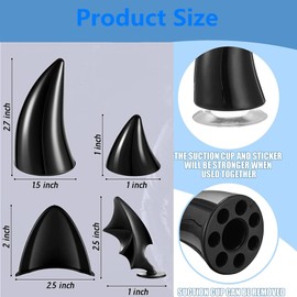 Tzou 5Pair Motorcycle Helmet Horns Accessories Set,Cute Cat Ears Devil Wings Shaped Adhesive Suction Cup Decoration Parts