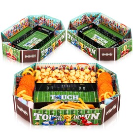 Tiangrid 3 Pcs Football Party Supplies Kit, Large Tailgate Football Paper Food Tray Disposable Snack Stadium Serving Trays Birthday Tailgate Football Sports Game Party Decorations and Favors(Fashion)