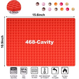 YJWYDM 468-Cavity Mini Round Silicone Mold,Homemade Chocolate Chips, Candy, Baking, Wax Melts Beads, Ice Balls Chocolate Drops Molds,Dog Treats Baking