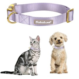 Babole Nylon Dog Collars Lavender for Small Puppy Dog,13 Colors,Adjustable Soft Comfortable Pet Collars with Safety Metal Buckle for Medium Large Boy&Girl&Female Dog(XS)
