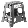 Casafield 16" Folding Step Stool with Handle, Gray - Portable