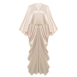 BABEYOND 1920s Satin Cocoon Gown - Hollywood Style Robe Great Gatsby Party Outfit Batwing Sleeves Art Deco Coat