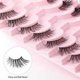 10 Pairs of Half False Eyelashes, 3D False Eyelashes, Fluffy Fake Lashes, Russian Strip Lashes, Cat Eye Lashes, Reusable Natural Eyelashes (Y1008)