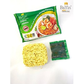 Bayin Instant Noodles - Non Fried - Dry 3.53oz (100g) Pack of 2 (Tom Yum Creamy Shrimp Flavored, 2)