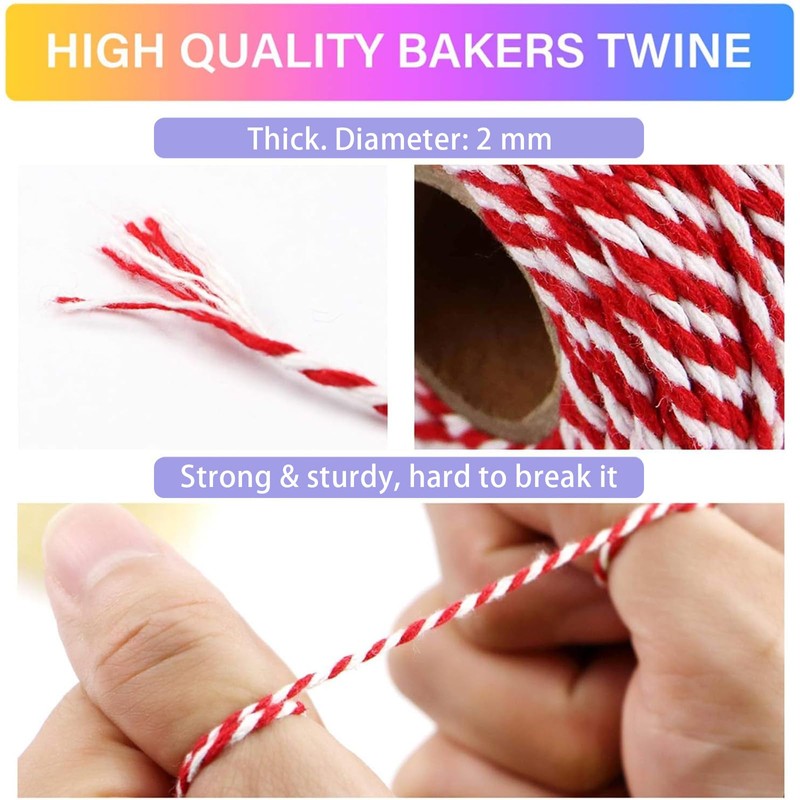 HULISEN Colorful Bakers Twine, 15 Rolls 2mm 3 Strands Cotton