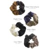 VINGTAINE HS-138-BR- Bi-Color, Scrunchy, Big, Large, Linen, Casual, Two-Tone Hair