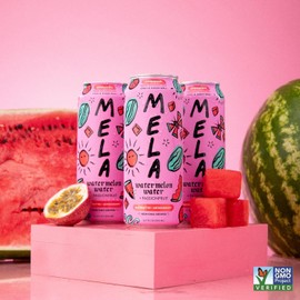 Mela Watermelon Water (12-Pack) - Natural Watermelon Juice Drink with Vitamin C, Electrolytes, Antioxidants - Coconut Water Alternative, Real Fruit Juice, Gluten-Free (Passionfruit, 16.9 fl oz)