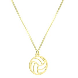 liveliwithmin Basketball Volleyball Pendant Necklace Minimalist Ball Games Lovers Gift Minimalist Basketball Pendant Volleyball Necklace Birthday Gift for Women Teens (gold volleyball)