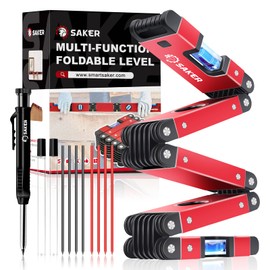 Saker Multi-Function Foldable Level and Deep Hole Pencil Set,Perfect Set of Multi-Angle Measurement Woodworking Tools and DIY Woodworking Scribe Gauge Scriber Line Maker Measuring Tool