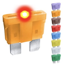 CARAX Glow Fuse – Premium Fuse Standard Regular Blade ATC/ATO/ATS – Assortment – Glow When Blown LED Automotive Fuse – Smart Auto Glow Fuse Easy Identification (5A - 1pcs - Standard Blade Glow Fuse)