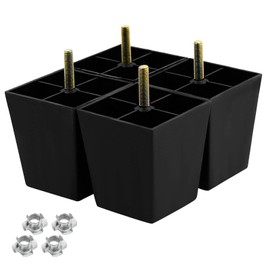 Seimneire 4Pcs 3 Inch Sofa Legs, Plastic Couch Feet Square Furniture Legs with M8 Hanger Bolts for Sofa Dresser Cabinet Chair Bed Coffee Table
