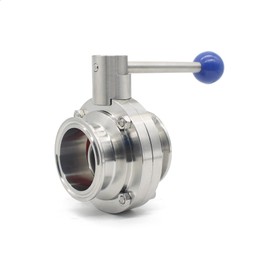 QiiMii Sanitary Stainless Steel 304 Tri Clamp Butterfly Valve with Pull Handle and Silicone, 2”Tube OD (2 INCH)