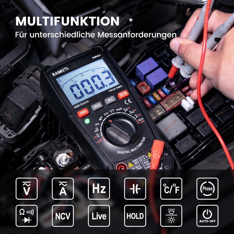 KAIWEETS Multimeter with 4000 Counts, Digital Multimeter with True RMS