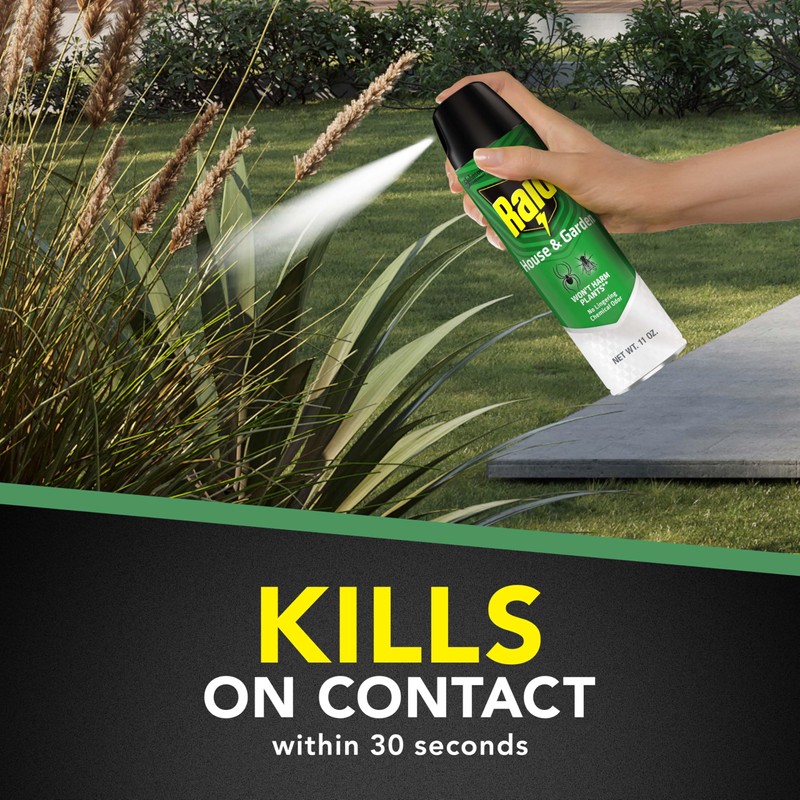 Raid House & Garden Bug Killer Aerosol Kills Bugs on
