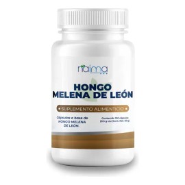 Hongo Melena De León Orgánico 500mg  Organic Lions Mane Mushroom Supplement, 100 Capsules                                                             