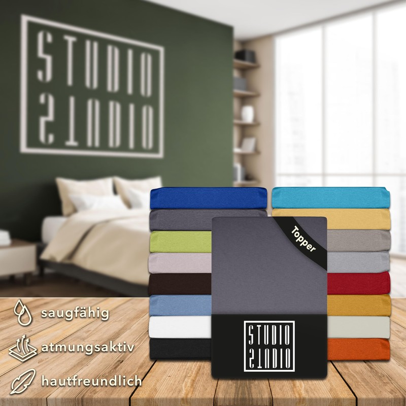STUDIO Basic Topper Fitted Sheet, 180 x 200 cm, 100%
