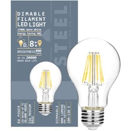 Steel Lighting LED Dimmable 8 Watt Light Bulb