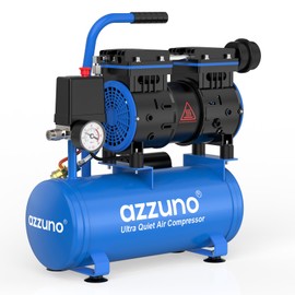 AZZUNO 2 Gallon Air Compressor, 1.6CFM@90PSI Oil Free Air Compressor Tank & Max.116PSI Pressure, 60 dB Ultra Quiet Compressor for Auto Repair, Tire Inflation, Spray Painting, Woodwork Nailing